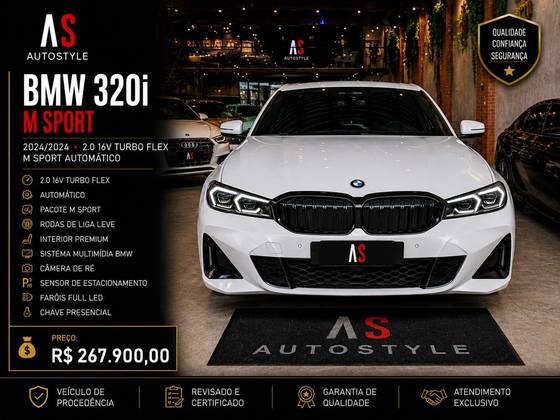 BMW 320i 2.0 16V TURBO FLEX M SPORT AUTOMÁTICO BMW 320i 2.0 16V TURBO FLEX M SPORT AUTOMÁTICO
